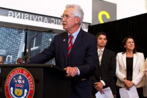 MSU Denver President Stephen Jordan giving a speech