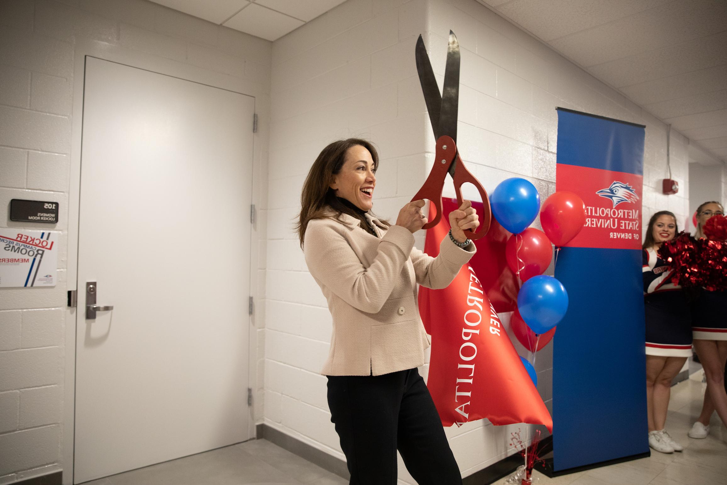 Dr. Davidson cut the ribbon