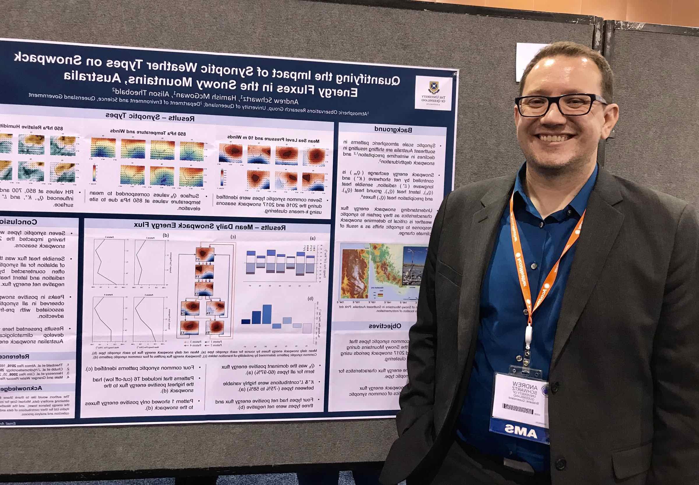 Alumnus Dr. Andrew Schwartz presenting his research at AMS Phoenix 2019