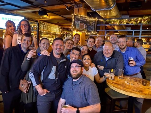 Alumni at a restaurant in Boston