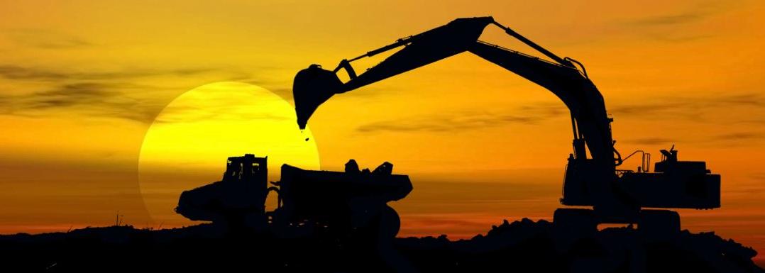 Construction during sunrise