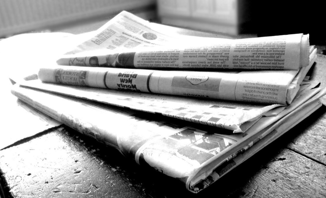 A stack of newspapers