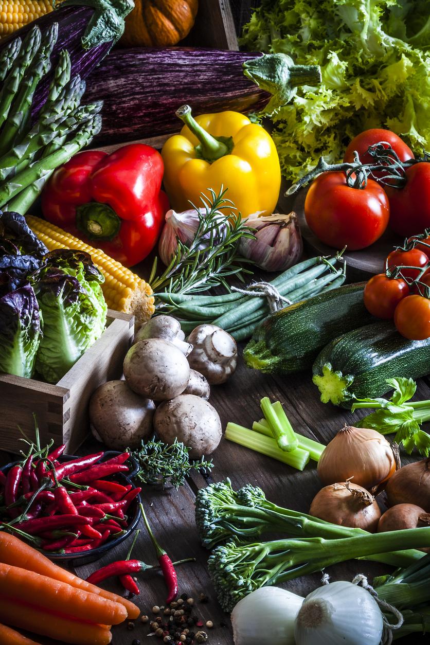 Colorful fresh organic vegetables