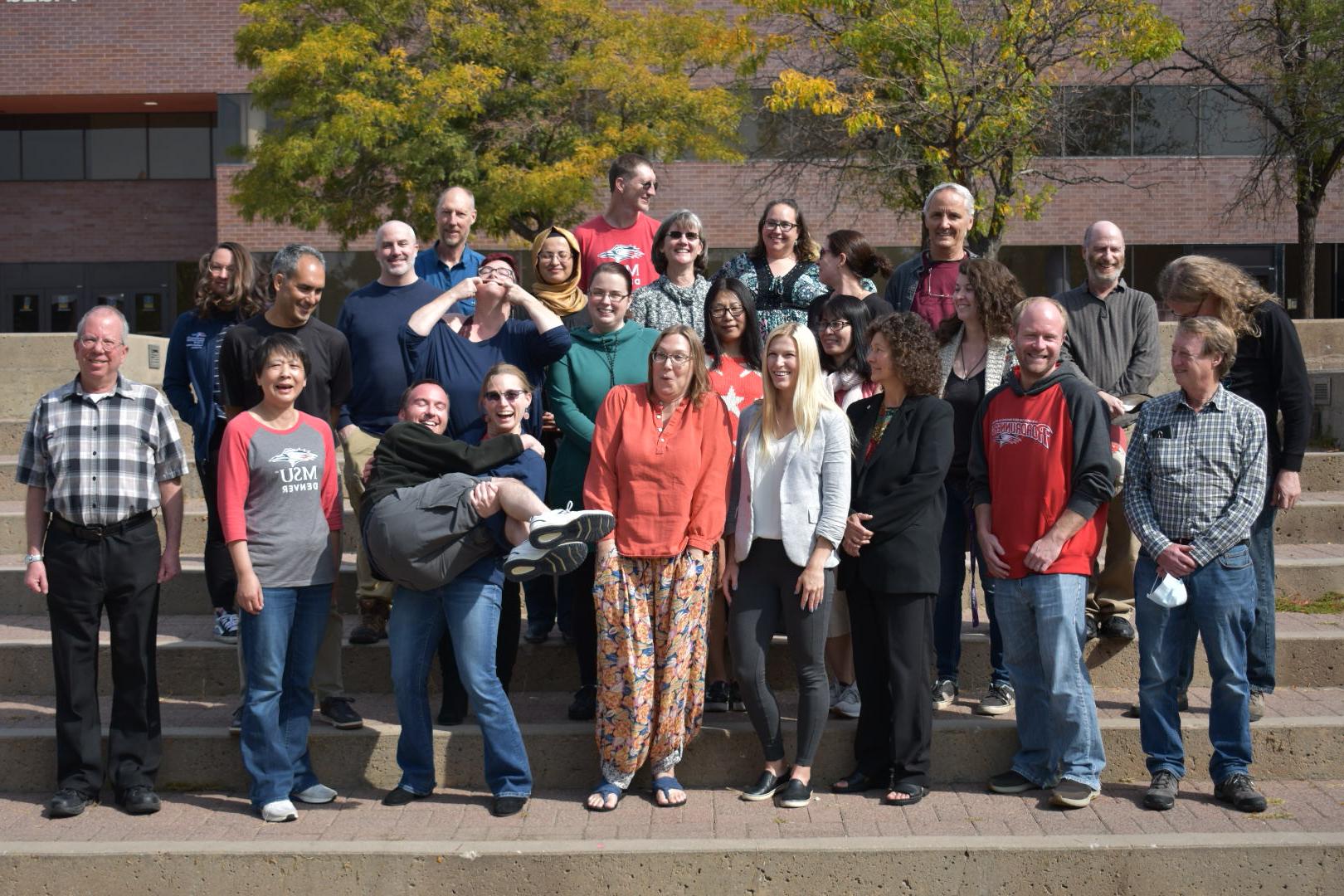 Department of Mathematics and Statistics Faculty and Staff in front of the Plaza Building