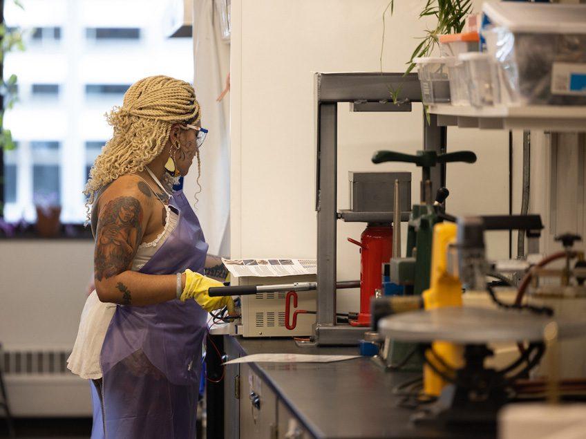 A student works in the Jewelry Studio.