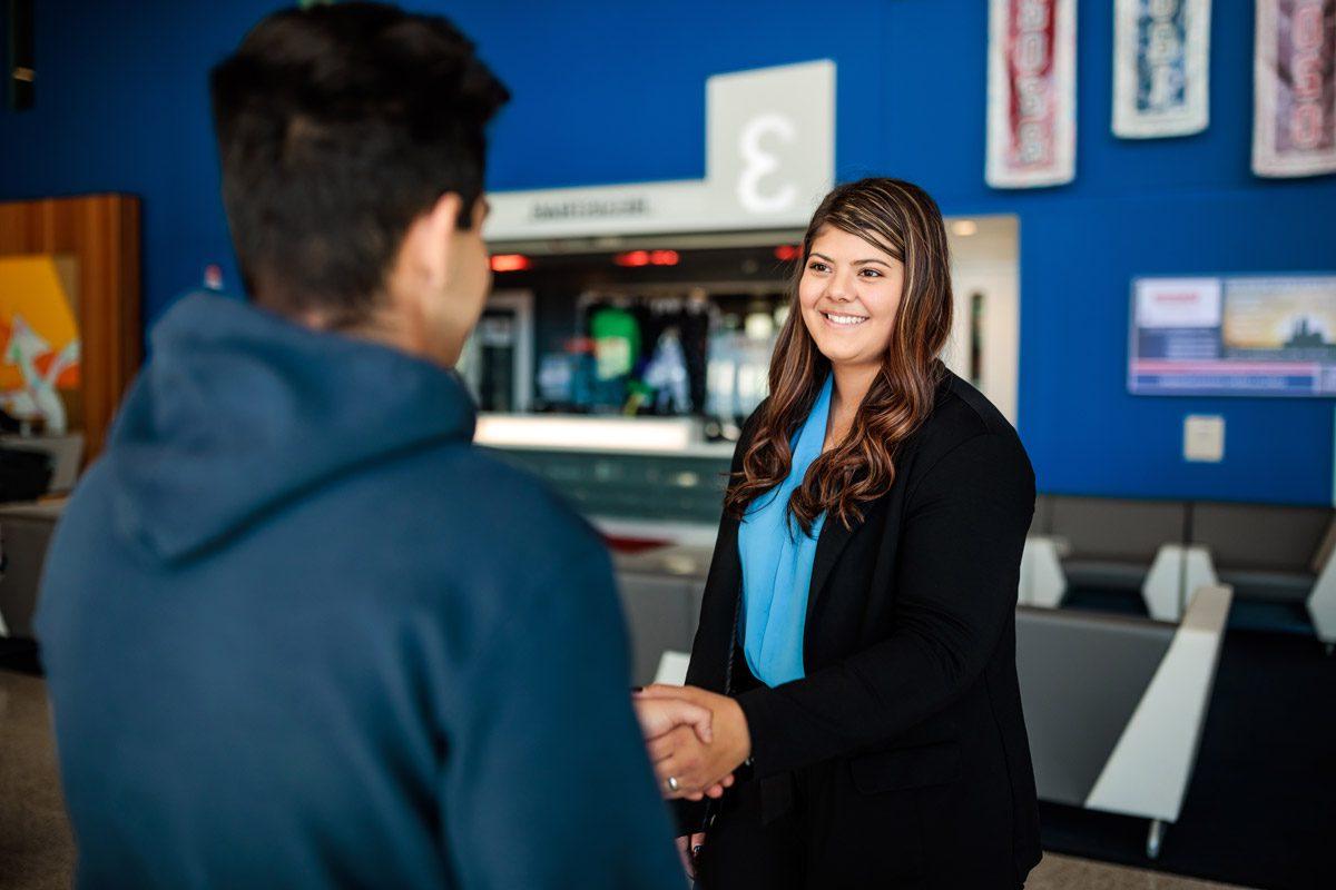 two people shaking hands